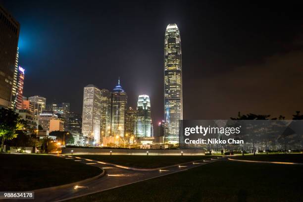 hong kong nightscape - nikko city stockfoto's en -beelden