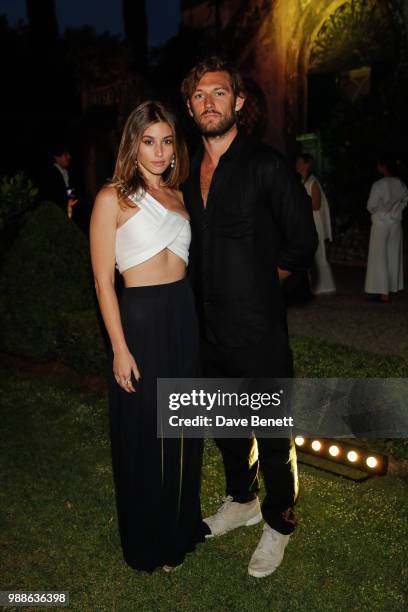 Gabriella Giovanardi and Alex Pettyfer attends Rosetta Getty's third annual Tuscany weekend at Villa Cetinale on June 30, 2018 in Italy.