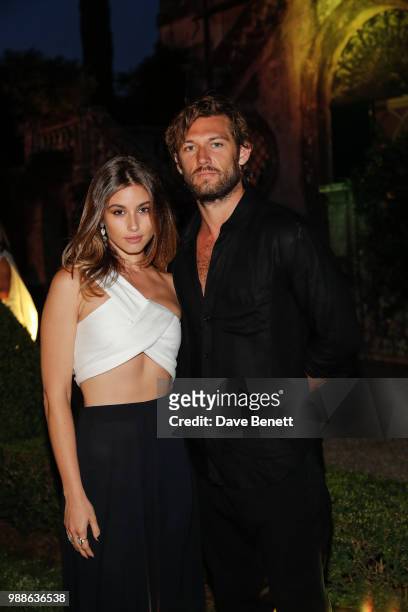 Gabriella Giovanardi and Alex Pettyfer attends Rosetta Getty's third annual Tuscany weekend at Villa Cetinale on June 30, 2018 in Italy.