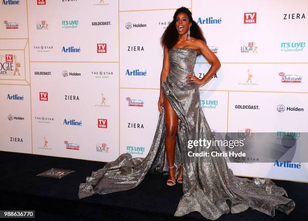 Kelly Rowland arrives at the 60th Annual Logie Awards at The Star Gold Coast on July 1, 2018 in Gold Coast, Australia.