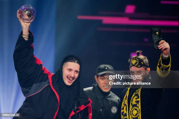 Receives the award for the 'Best Album' at the award ceremony of the '1Live Krone' award at the Jahrhunderthalle event hall in Bochum, Germany, 7...