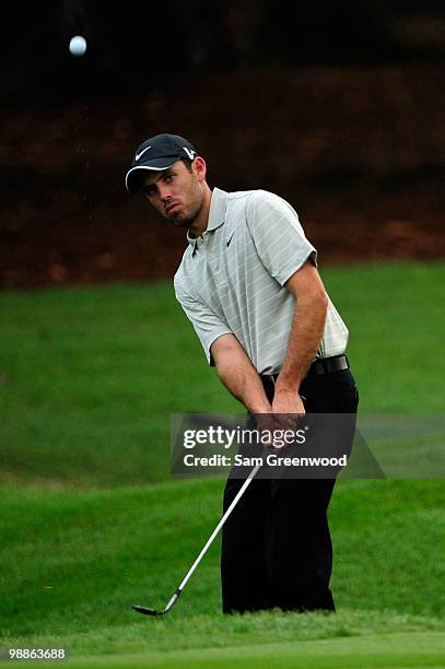 Charl Schwartzel of South Africa hits a shot during a practice round prior to the start of THE PLAYERS Championship held at THE PLAYERS Stadium...