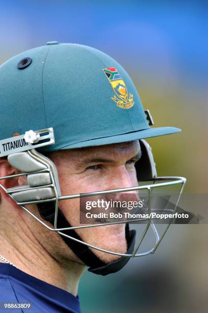 Graeme Smith of South Africa looks on during net practice at the 3W Oval on May 4, 2010 in Bridgetown, Barbados..