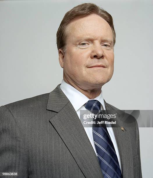 Senator Jim Webb poses at a portrait session for GQ Magazine in Washington, D.C.