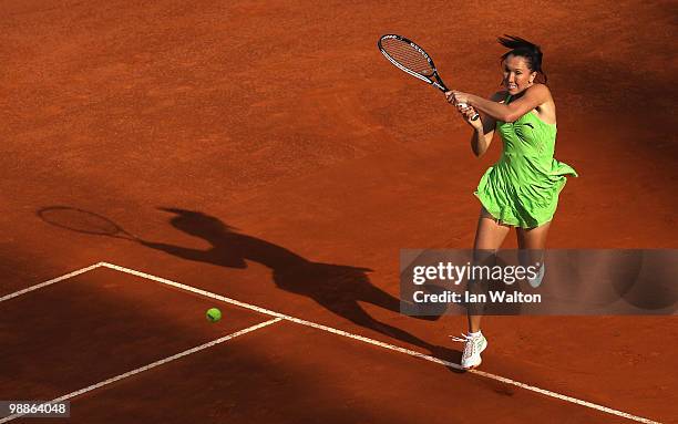 Jelena Jankovic of Serbia in action against Yanina Wickmayer of Belgium during Day Three of the Sony Ericsson WTA Tour at the Foro Italico Tennis...