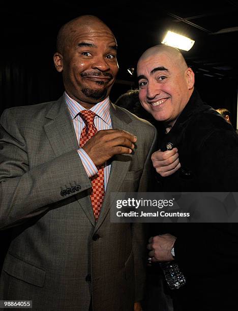 Actors David Alan Grier and Alfred Molina attend the 2010 Tony Awards Meet the Nominees press reception at The Millennium Broadway Hotel on May 5,...