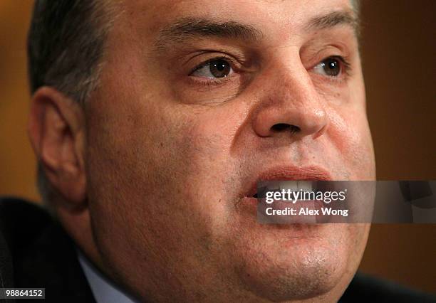 Assistant administrator and chief of intelligence at the Drug Enforcement Administration Anthony Placido testifies during a hearing before the Senate...