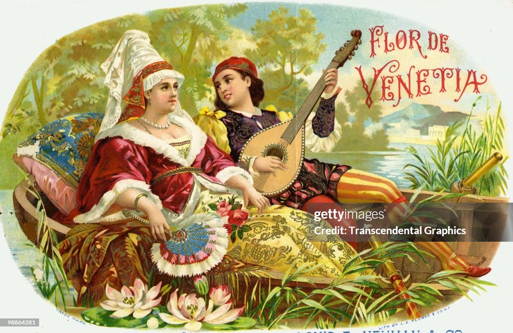 'Flor De Venetia' Cigar Box Label