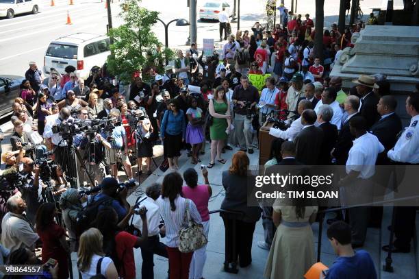 DCVote holds a news conference to oppose the "Second Amendment Enforcement Act" which would strip DC of local control over its gun laws on May 4,...