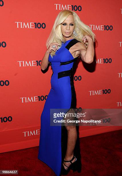 Donatella Versace attends the 2010 TIME 100 Gala at the Time Warner Center on May 4, 2010 in New York City.
