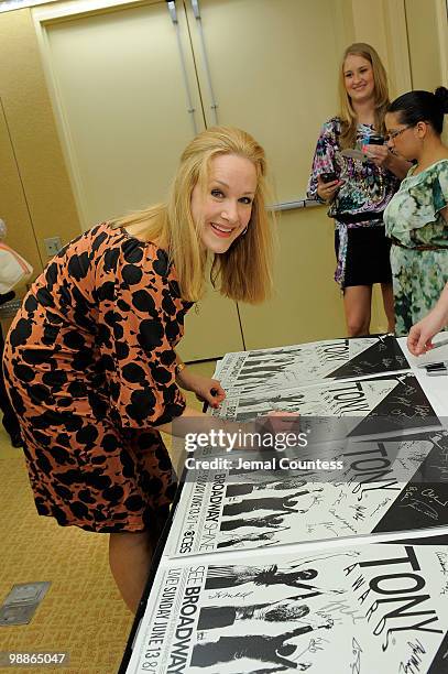 Actress Katie Finneran attends the 2010 Tony Awards Meet the Nominees press reception at The Millennium Broadway Hotel on May 5, 2010 in New York...