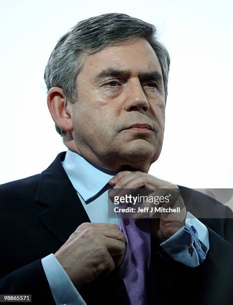 Prime Minister Gordon Brown visits Eddie Stobbart hauliers during the last day of campaigning before polling day on May 5, 2010 in Carlisle, England....