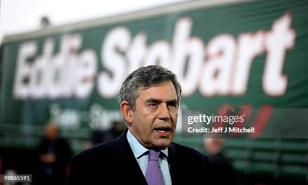 Prime Minister Gordon Brown visit Eddie Stobbart hauliers during the last day of campaigning before polling day on May 5, 2010 in Carlisle, England....