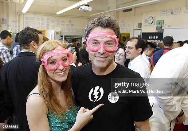 Actress Andrea Bowen and Actor and The Creative Coalition Co-President Tim Daly promotes hands-on learning during National Lab Day at East Side...