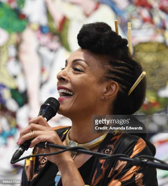 Musical artist Zap Mama performs at Summer Happenings At The Broad: A Journey That Wasn't - Part 1 at The Broad on June 30, 2018 in Los Angeles,...