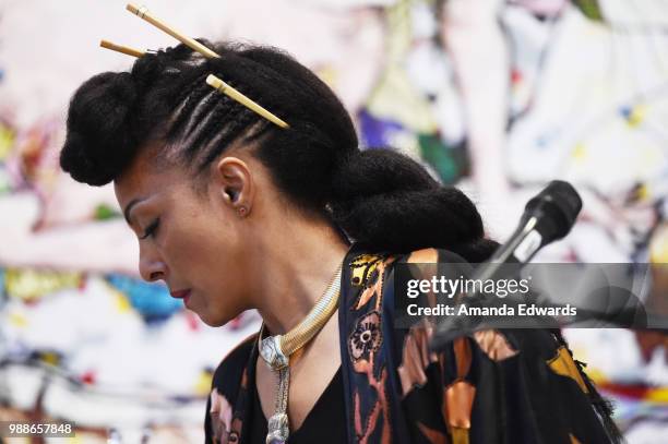 Musical artist Zap Mama performs at Summer Happenings At The Broad: A Journey That Wasn't - Part 1 at The Broad on June 30, 2018 in Los Angeles,...