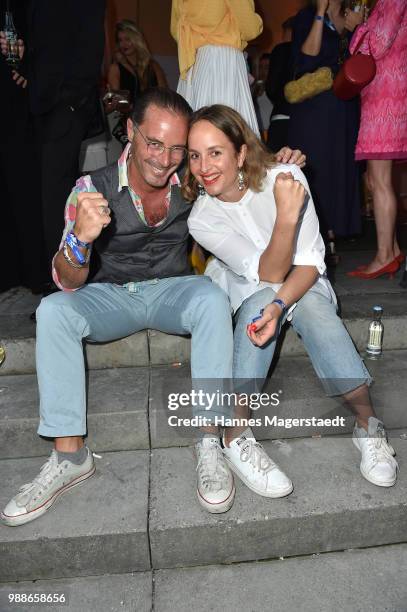 John Friedmann and Lara joy Koerner at the Event Movie meets Media during the Munich Film Festival on June 30, 2018 in Munich, Germany.