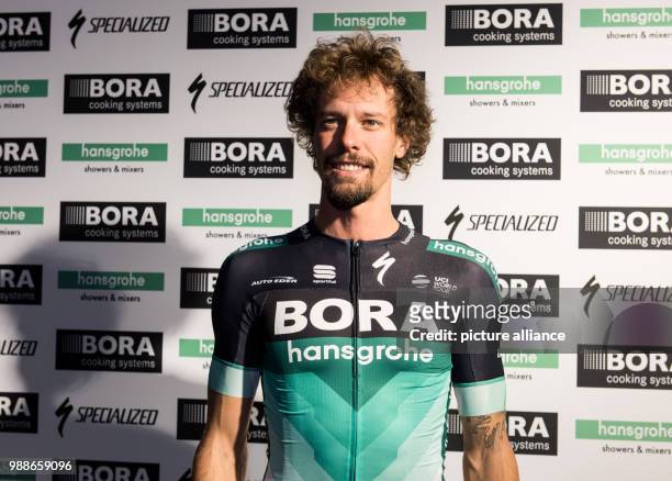 Daniel Oss poses during the official BORA-Hansgrohe Team and Jersey Presentation 2018 in Schiltach, Germany, 7 December 2017. Photo: Patrick...