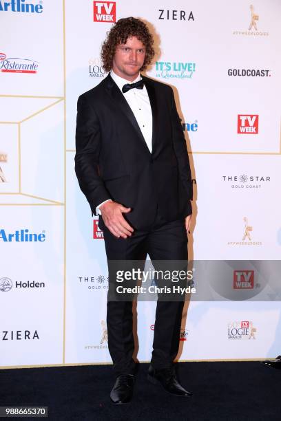 Nick Cummins arrives at the 60th Annual Logie Awards at The Star Gold Coast on July 1, 2018 in Gold Coast, Australia.