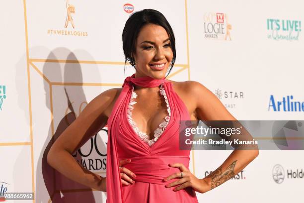 Davina Rankin arrives at the 60th Annual Logie Awards at The Star Gold Coast on July 1, 2018 in Gold Coast, Australia.