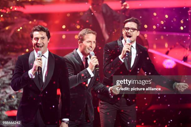 Music group Blake performing at the TV fundraiser "Die schoensten Weihnachts-Hits" in Munich, Germany, 7 December 2017. The charity show was...