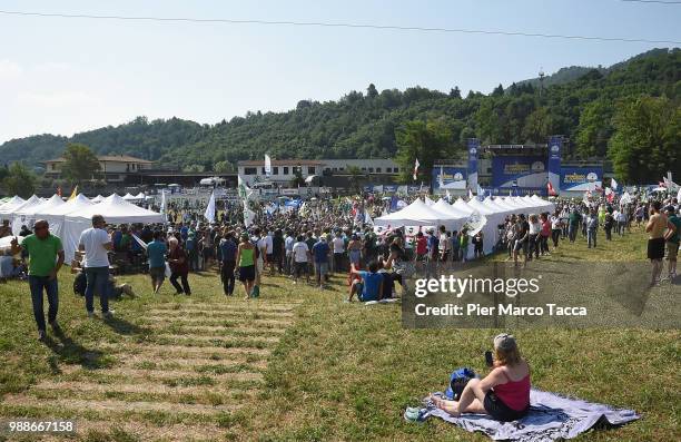 General view at the Lega Nord Meeting on July 1, 2018 in Pontida, Bergamo, Italy.The annual meeting of the Northern League party is a symbolic event...