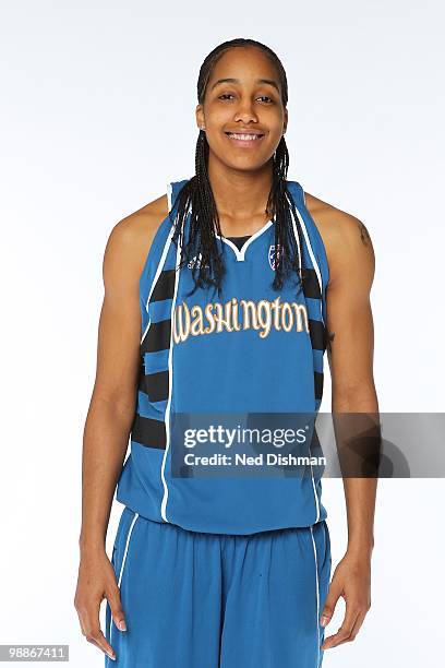 Lauren Ervin of the Washington Mystics poses for a portrait during WNBA Media Day at the Verizon Center on April 30, 2010 in Washington, DC. NOTE TO...