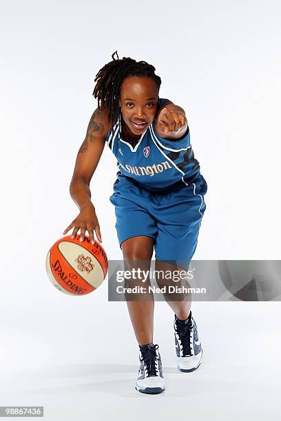 Alysha Harvin of the Washington Mystics poses for a portrait during WNBA Media Day at the Verizon Center on April 30, 2010 in Washington, DC. NOTE TO...