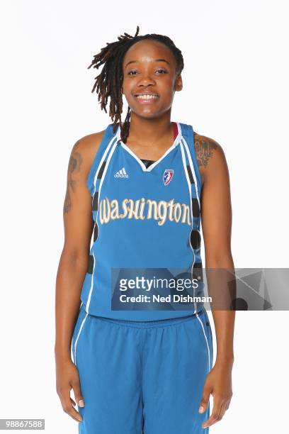 Alysha Harvin of the Washington Mystics poses for a portrait during WNBA Media Day at the Verizon Center on April 30, 2010 in Washington, DC. NOTE TO...