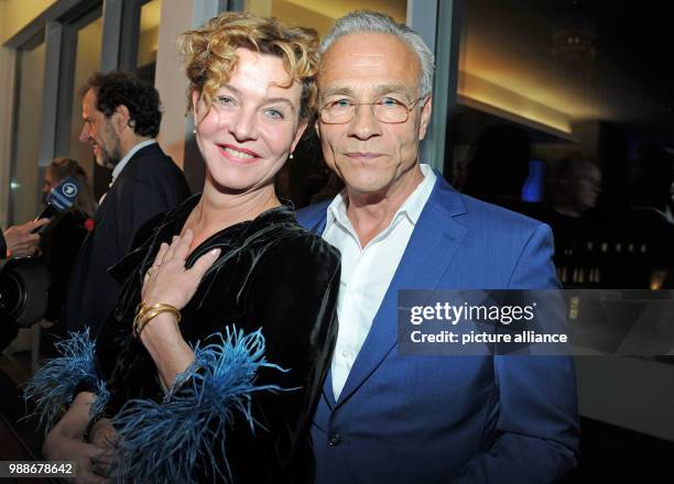 Actress Margarita Broich and actor Klaus J. Behrendt are guests at the traditional Advent meal of the ARD at the Bayerischer Hof in Munich, Germany,...