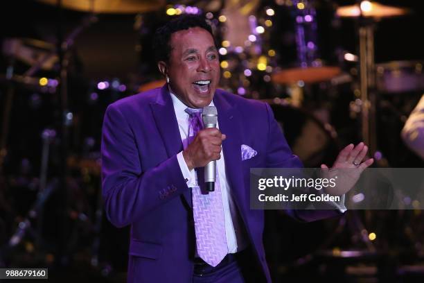 Smokey Robinson performs at The Greek Theatre on June 30, 2018 in Los Angeles, California.