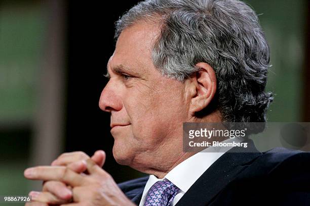 Leslie Moonves, president and chief executive officer of CBS Corp., attends the Milken Institute Global Conference in Los Angeles, California, U.S.,...