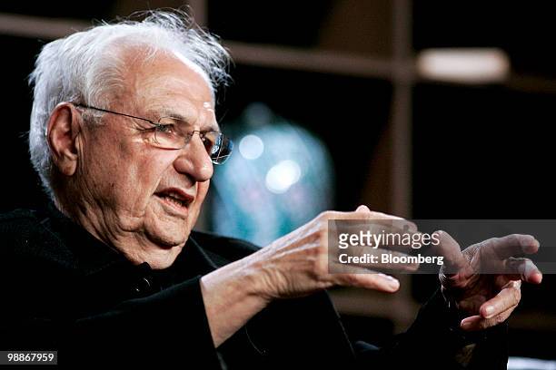 Architect Frank Gehry speaks at the 2010 Milken Institute Global Conference in Los Angeles, California, U.S., on Tuesday, April 27, 2010. This year's...