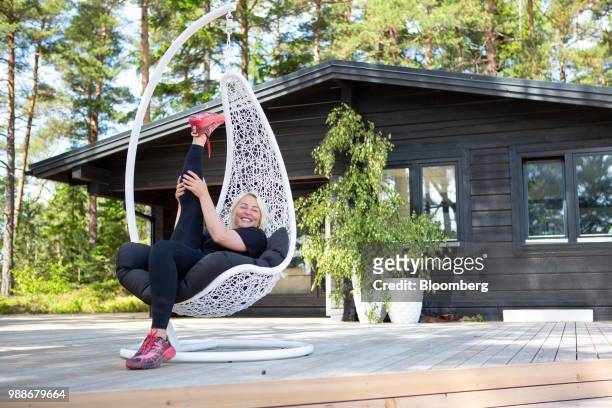 Kristina Roth, founder of the SuperShe network, poses for a photograph on SuperShe island near Raasepori, Finland, on Wednesday, June 27, 2018. The...