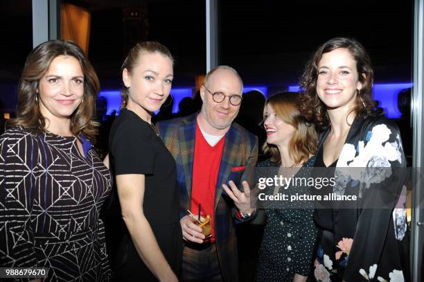The actors Rebecca Immanuel , Lisa Maria Potthoff, Simon Schwarz, Karoline Schuch and Anja Knauer celebrate at the traditional Advent meal of the ARD...