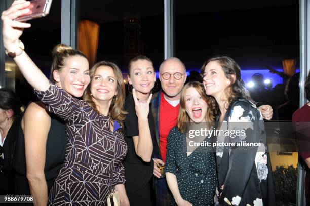 The actors Tanja Wedhorn , Rebecca Immanuel, Lisa Maria Potthoff, Simon Schwarz, Karoline Schuch and Anja Knauer celebrate at the traditional Advent...