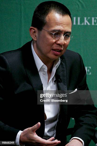 Richard Li, chairman and chief executive officer of the Pacific Century Group, speaks during the Milken Institute Global Conference in Los Angeles,...