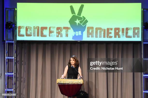 Tina Fey attends the Concert For America: Stand Up, Sing Out! at The Great Hall at Cooper Union on June 30, 2018 in New York City.