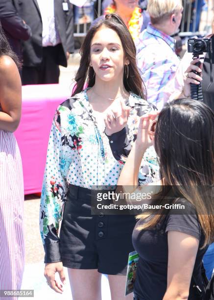 Jenna Ortega is seen outside 'Hotel Transylvania 3' Premiere at Regency Village Theatre on June 30, 2018 in Los Angeles, California.