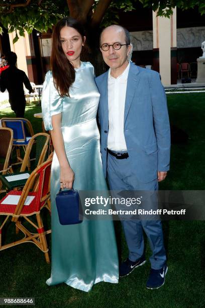 Anna Brewster and CEO of Sonia Rykiel, Jean-Marc Loubier attend the Sonia Rykiel - Paris Fashion Week - Haute Couture Fall/Winter 2018-2019 at Les...