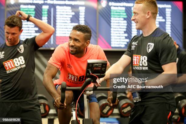 Jermain Defoe of Bournemouth during a series of fitness tests, ahead of the 2018-19 Premier League season, on June 30, 2018 in Bournemouth, England.