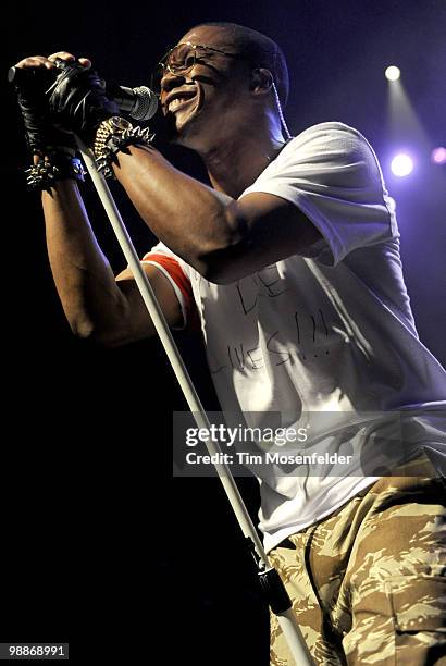 Lupe Fiasco performs in support of his Lasers release at The Warfield on May 4, 2010 in San Francisco, California.