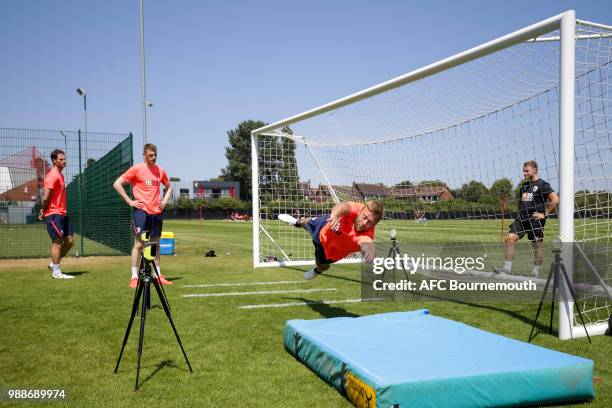 Bournemouth keeper Artur Boruc during a series of fitness tests, ahead of the 2018-19 Premier League season, on June 30, 2018 in Bournemouth, England.