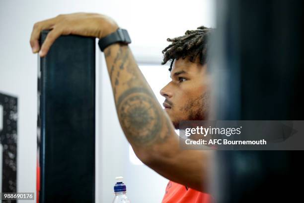 Tyrone Mings of Bournemouth during a series of fitness tests, ahead of the 2018-19 Premier League season, on June 30, 2018 in Bournemouth, England.