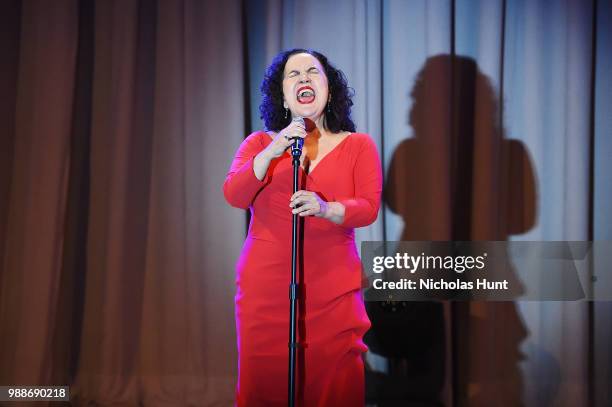 Olga Merediz performs at the Concert For America: Stand Up, Sing Out! at The Great Hall at Cooper Union on June 30, 2018 in New York City.