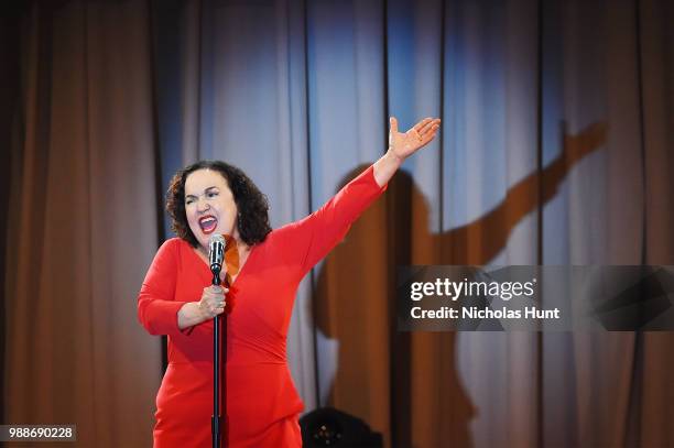 Olga Merediz performs at the Concert For America: Stand Up, Sing Out! at The Great Hall at Cooper Union on June 30, 2018 in New York City.