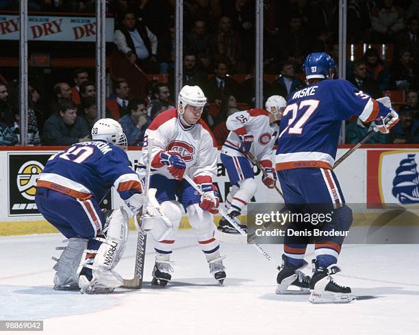 Mark Recchi of the Montreal Canadiens skates during the 1990's at the Montreal Forum in Montreal, Quebec, Canada. Recchi played for the Montreal...