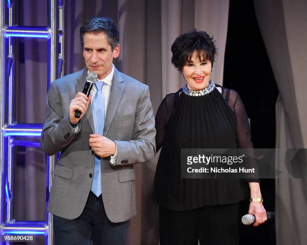 Seth Rudetsky and Chita Rivera perform at the Concert For America: Stand Up, Sing Out! at The Great Hall at Cooper Union on June 30, 2018 in New York...