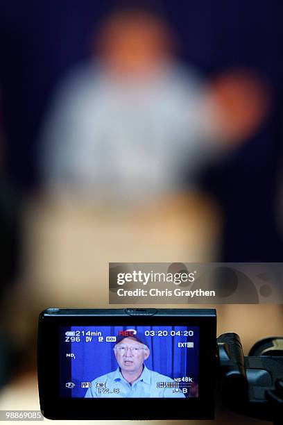 Interior Secretary Ken Salazar speaks during a press conference about the response efforts to the oil spill from the Deepwater Horizon wellhead...