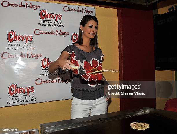 Miss Universe Stefania Fernandez celebrates Cinco de Mayo at Chevy's on May 5, 2010 in New York City.